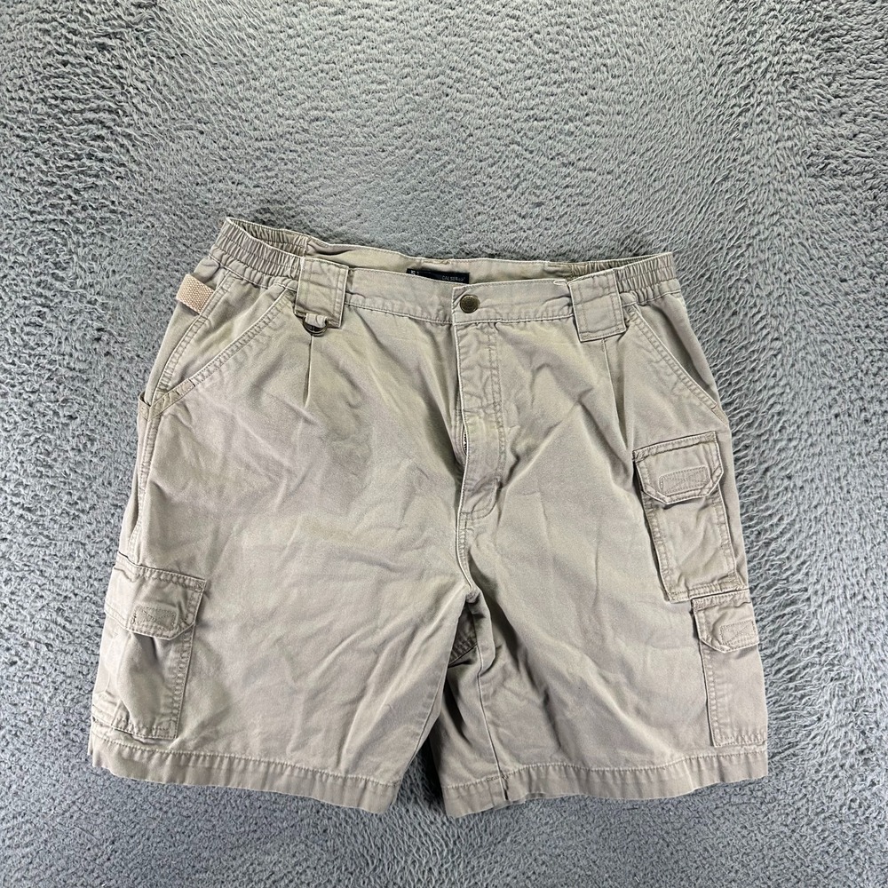 5.11 Tactical Shorts Mens 38 Beige Canvas Cargo Summer Travel Utility Workwear